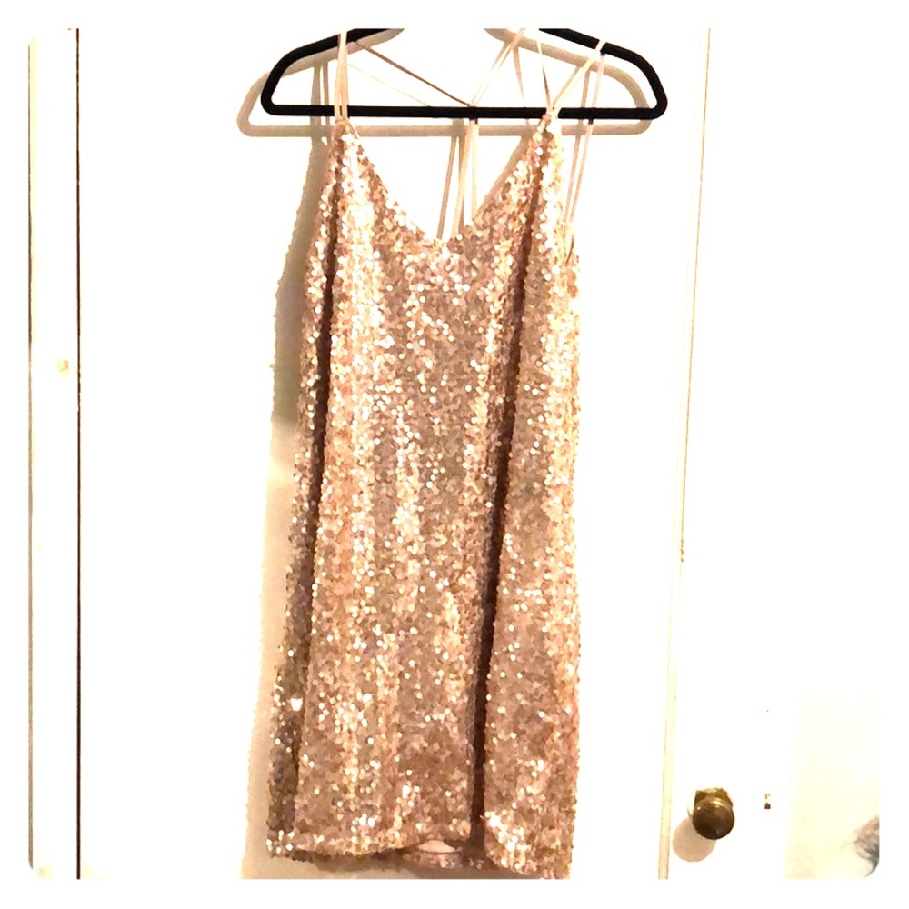 Gold sequin dress